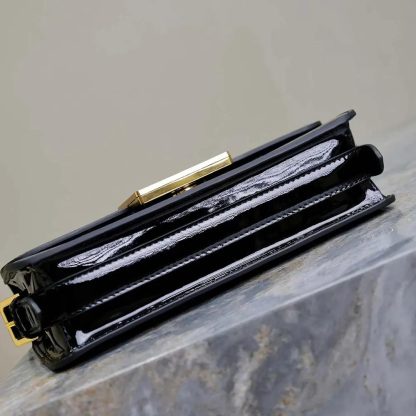 Dior Women Miss Dior Flap Bag Black Patent Calfskin - 图片 9
