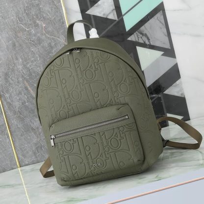 Dior Unisex Rider 2.0 Zipped Backpack Khaki Dior Gravity Leather and Khaki Grained Calfskin - 图片 2