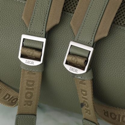 Dior Unisex Rider 2.0 Zipped Backpack Khaki Dior Gravity Leather and Khaki Grained Calfskin - 图片 10