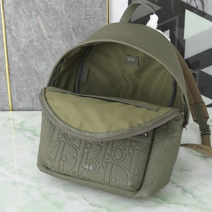 Dior Unisex Rider 2.0 Zipped Backpack Khaki Dior Gravity Leather and Khaki Grained Calfskin - 图片 5