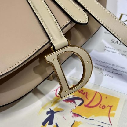 Dior Women Saddle Bag with Strap Two-Tone Biscuit and Trench Beige Supple Calfskin - 图片 10