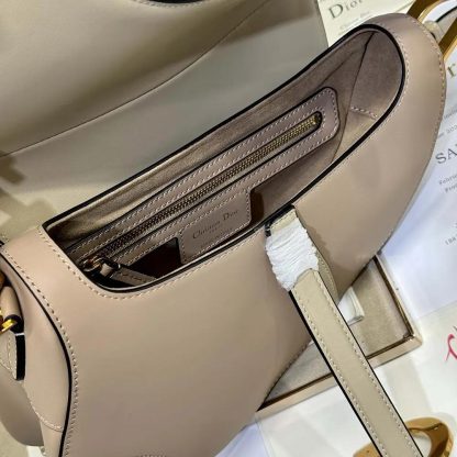 Dior Women Saddle Bag with Strap Two-Tone Biscuit and Trench Beige Supple Calfskin - 图片 8