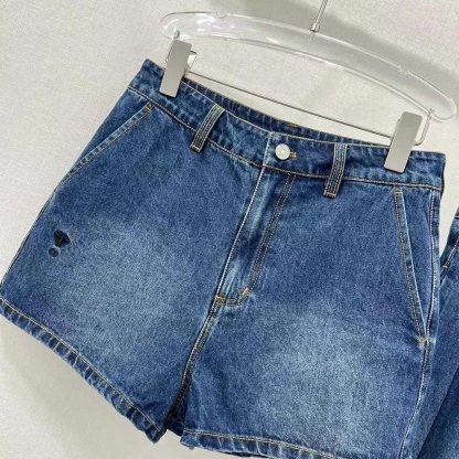 Dior Women Shorts Blue Stonewashed Cotton Denim - 图片 2