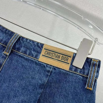 Dior Women Shorts Blue Stonewashed Cotton Denim - 图片 5