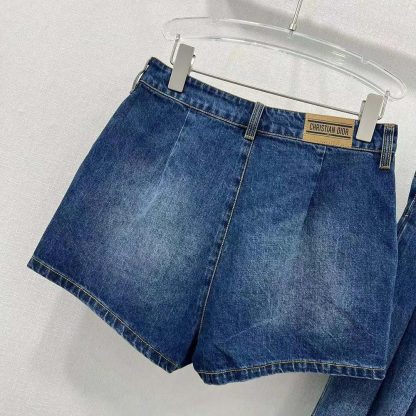 Dior Women Shorts Blue Stonewashed Cotton Denim - 图片 3