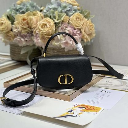 Dior Women Small 30 Montaigne Avenue Top Handle Bag Black Ribbed Calfskin - 图片 2