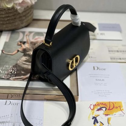 Dior Women Small 30 Montaigne Avenue Top Handle Bag Black Ribbed Calfskin - 图片 5