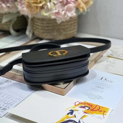 Dior Women Small 30 Montaigne Avenue Top Handle Bag Black Ribbed Calfskin - 图片 7