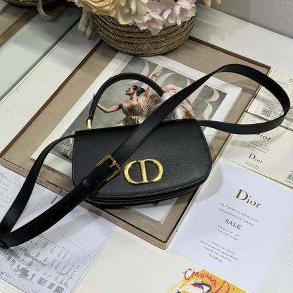 Dior Women Small 30 Montaigne Avenue Top Handle Bag Black Ribbed Calfskin - 图片 6