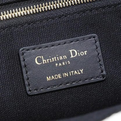 Dior Women Small Dior Book Tote Latte and Black Dior Zodiac Embroidery with Black Calfskin - 图片 10