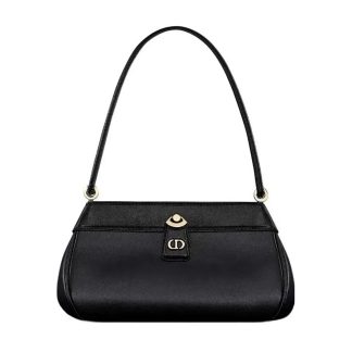 Dior Women Small Dior Key Bag Black Box Calfskin