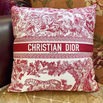 Dior Women Square Pillow Toile de Jouy Burgundy - 图片 2