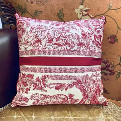 Dior Women Square Pillow Toile de Jouy Burgundy - 图片 3