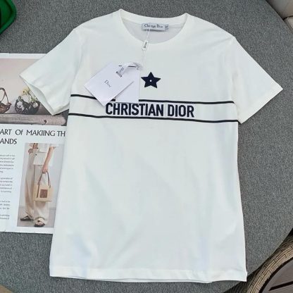 Dior Men T-Shirt White Cotton Jersey with Signature - 图片 2