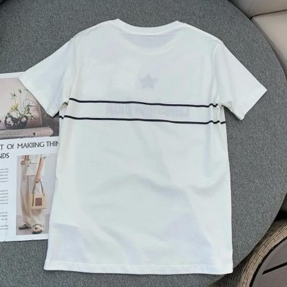 Dior Men T-Shirt White Cotton Jersey with Signature - 图片 3