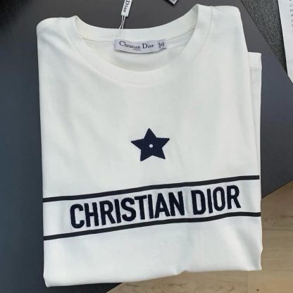 Dior Men T-Shirt White Cotton Jersey with Signature - 图片 5