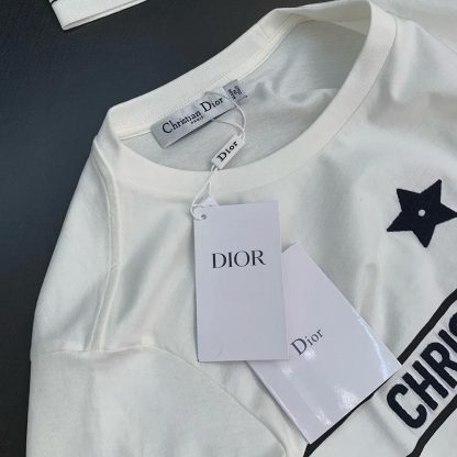 Dior Men T-Shirt White Cotton Jersey with Signature - 图片 6