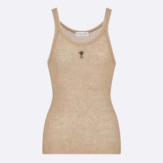 Dior Women Tank Top Sandy Ribbed Cotton Jersey 343T50B4086X0200