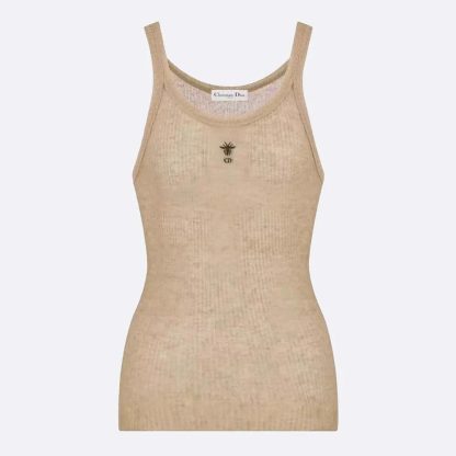Dior Women Tank Top Sandy Ribbed Cotton Jersey 343T50B4086X0200