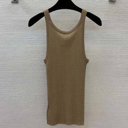 Dior Women Tank Top Sandy Ribbed Cotton Jersey 343T50B4086X0200 - 图片 3