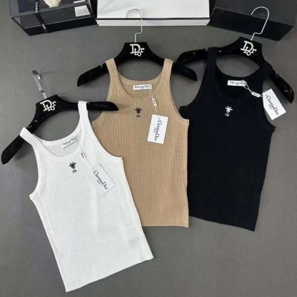 Dior Women Tank Top Sandy Ribbed Cotton Jersey 343T50B4086X0200 - 图片 7