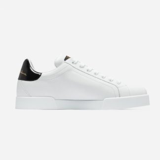 Dolce Gabbana D&amp;G Unisex Leather Portofino Sneakers-White