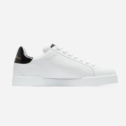 Dolce Gabbana D&amp;G Unisex Leather Portofino Sneakers-White