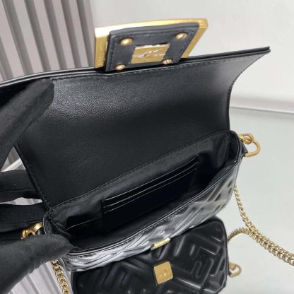 Fendi Women Baguette Mini Black Nappa Leather Bag with FF Motif - 图片 10