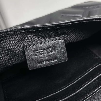 Fendi Women Baguette Mini Black Nappa Leather Bag with FF Motif - 图片 9