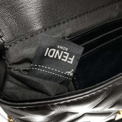 Fendi Women Baguette Mini Black Nappa Leather Bag with FF Motif - 图片 8