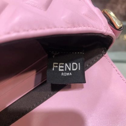 Fendi Women Baguette Mini Pink Nappa Leather Bag with FF Motif - 图片 9