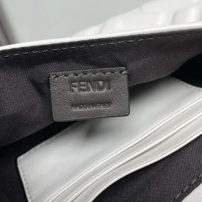 Fendi Women Baguette Mini White Nappa Leather Bag with FF Motif - 图片 9