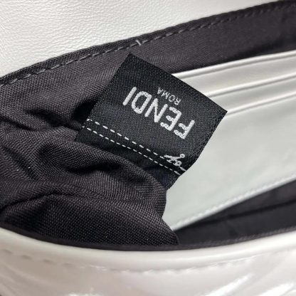 Fendi Women Baguette Mini White Nappa Leather Bag with FF Motif - 图片 10