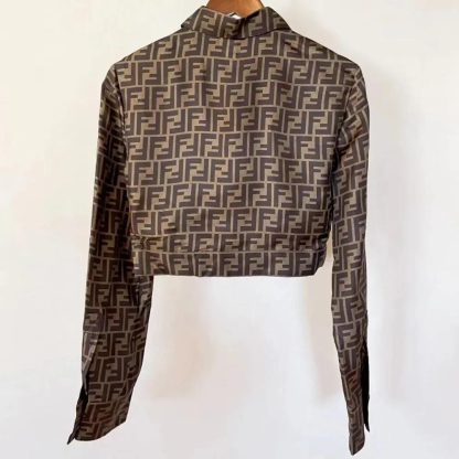 Fendi Women Brown FF Twill Top FS8210A8G3F1440 - 图片 3
