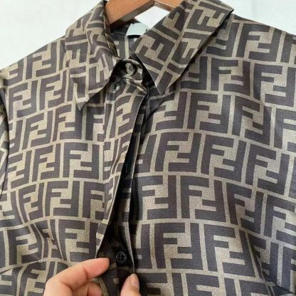 Fendi Women Brown FF Twill Top FS8210A8G3F1440 - 图片 5