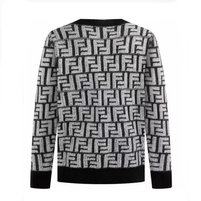 Fendi Men Cardigan Black FF Cashmere Cardigan - 图片 2