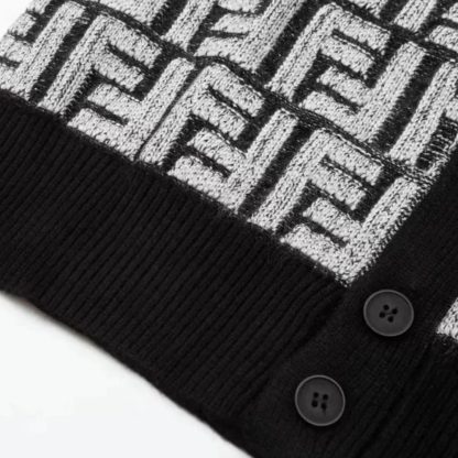 Fendi Men Cardigan Black FF Cashmere Cardigan - 图片 5