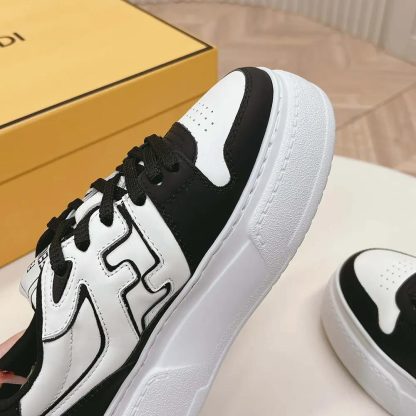 Fendi Women Fendi Match Black Leather Platform Low-tops - 图片 8