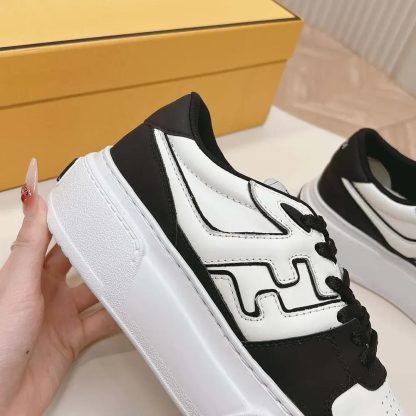 Fendi Women Fendi Match Black Leather Platform Low-tops - 图片 7