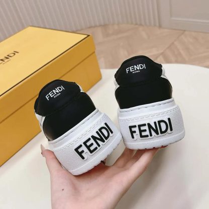 Fendi Women Fendi Match Black Leather Platform Low-tops - 图片 9