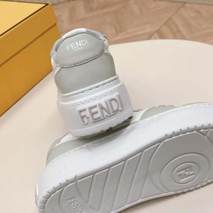 Fendi Women Match Gray Leather Platform Low-tops - 图片 9