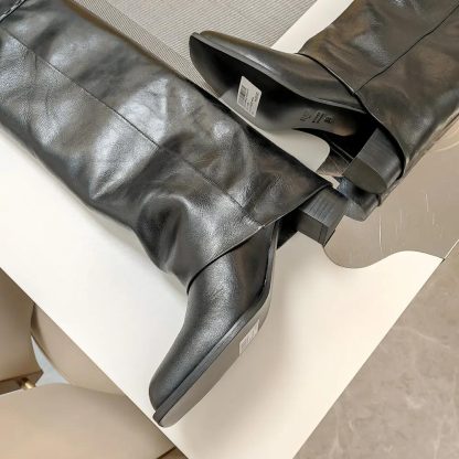 Fendi Women Show Black Leather Hhigh-heeled Boots - 图片 8