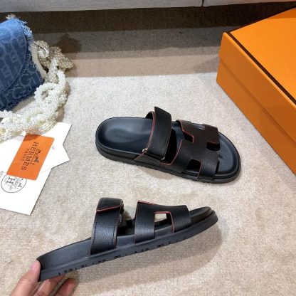 Hermes Unisex Chypre Sandal-Black H222100Zv02360 - 图片 4