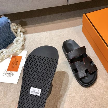 Hermes Unisex Chypre Sandal-Black H222100Zv02360 - 图片 10