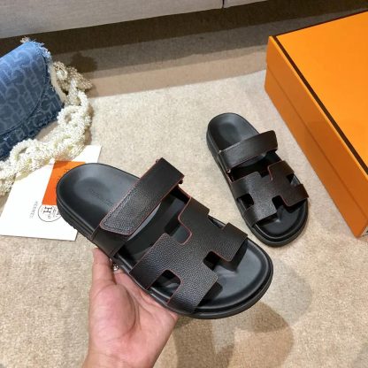 Hermes Unisex Chypre Sandal-Black H222100Zv02360 - 图片 7
