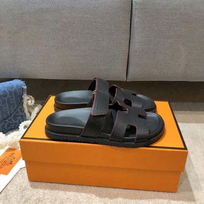 Hermes Unisex Chypre Sandal-Black H222100Zv02360 - 图片 5