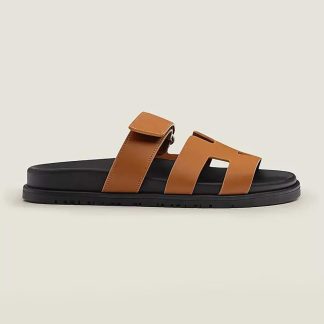 Hermes Unisex Chypre Sandal-Brown H222299ZvA3360