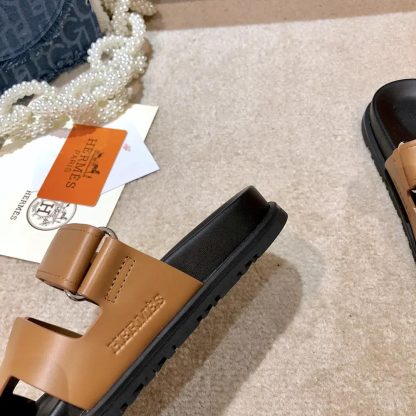 Hermes Unisex Chypre Sandal-Brown H222299ZvA3360 - 图片 9