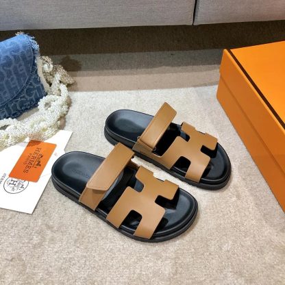 Hermes Unisex Chypre Sandal-Brown H222299ZvA3360 - 图片 3