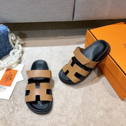 Hermes Unisex Chypre Sandal-Brown H222299ZvA3360 - 图片 4